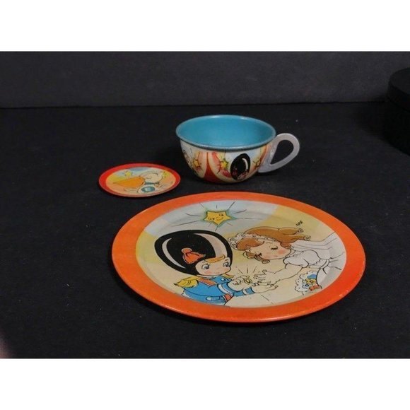 Vintage Ohio Art toy Tin lithograph tea cup saucer - Picture 10 of 10